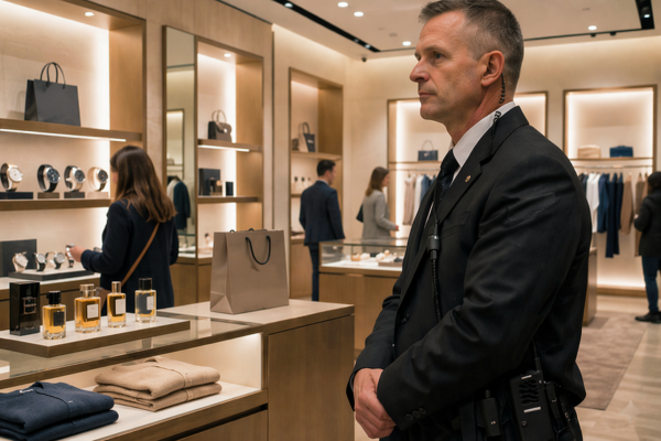 Luxury retail security in upscale boutique